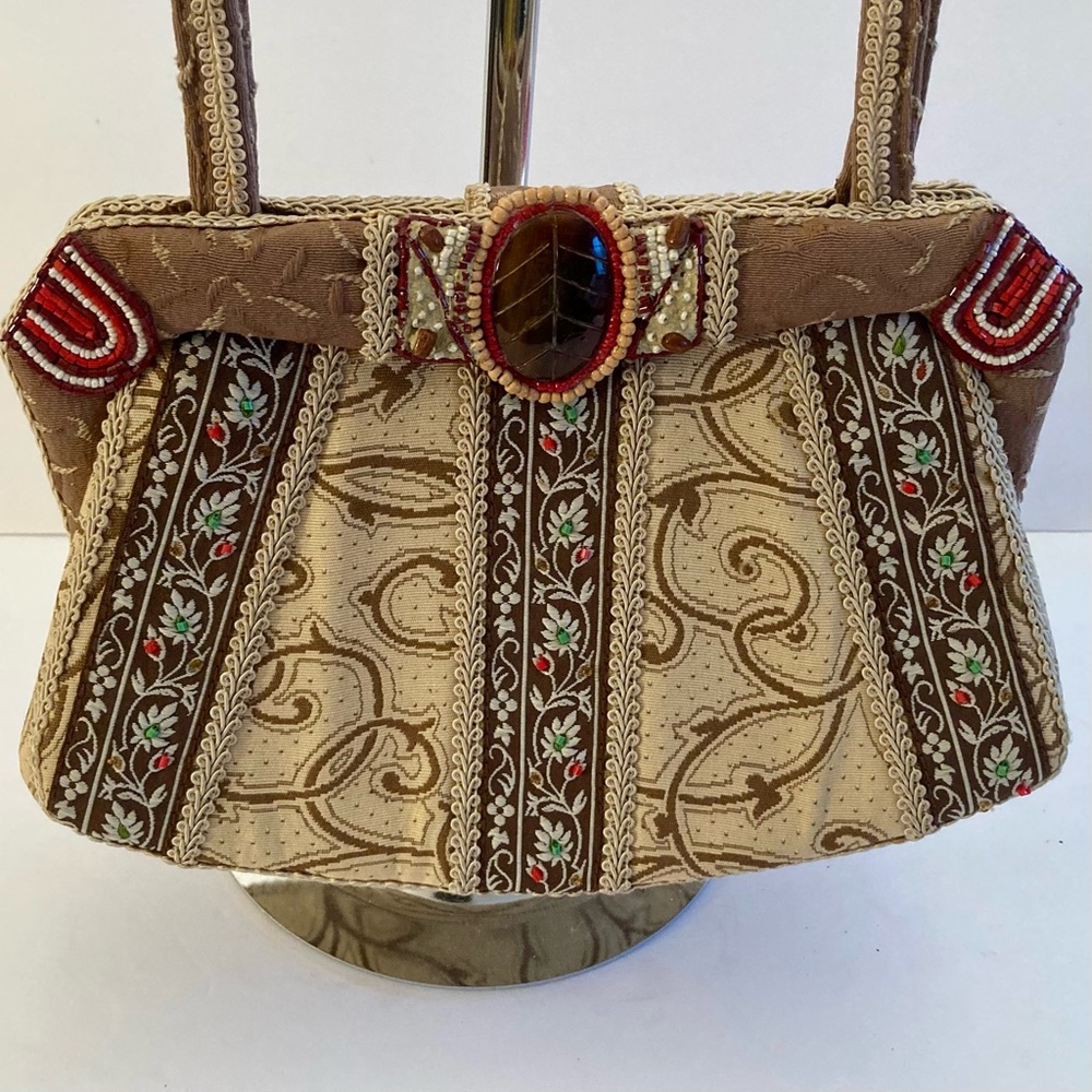 Spring Sale 🌼 Mary Frances opulent handbag purse bag embroidery brocade & beads